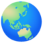globe showing Asia-Australia Noto Emoji