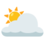 sun behind large cloud Noto Emoji