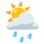 sun behind rain cloud Noto Emoji