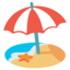 beach with umbrella Noto Emoji