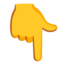 backhand index pointing down Noto Emoji