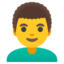 man curly hair Noto Emoji