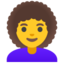 woman curly hair Noto Emoji