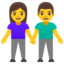 woman and man holding hands Noto Emoji