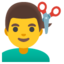 man getting haircut Noto Emoji