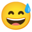 grinning face with sweat Noto Emoji