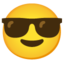 smiling face with sunglasses Noto Emoji