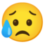 sad but relieved face Noto Emoji