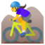 woman mountain biking Noto Emoji