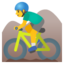 man mountain biking Noto Emoji