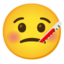 face with thermometer Noto Emoji