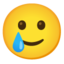 smiling face with tear Noto Emoji