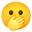 face with open eyes and hand over mouth Noto Emoji