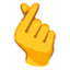 hand with index finger and thumb crossed Noto Emoji